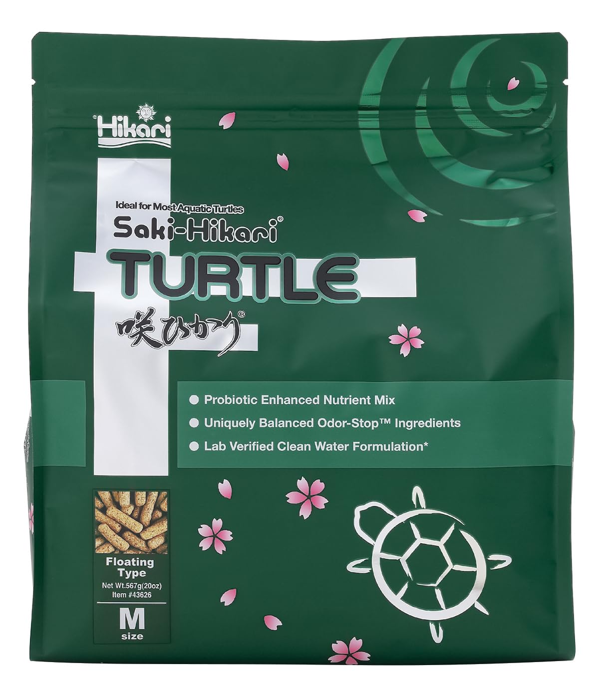 Hikari Saki-Turtle Sticks 20oz package front highlights brand and value.