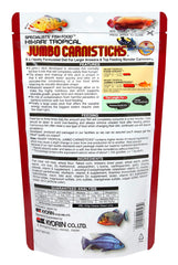 Hikari Tropical Jumbo Carnisticks stick closeup highlights texture similar to live prey.