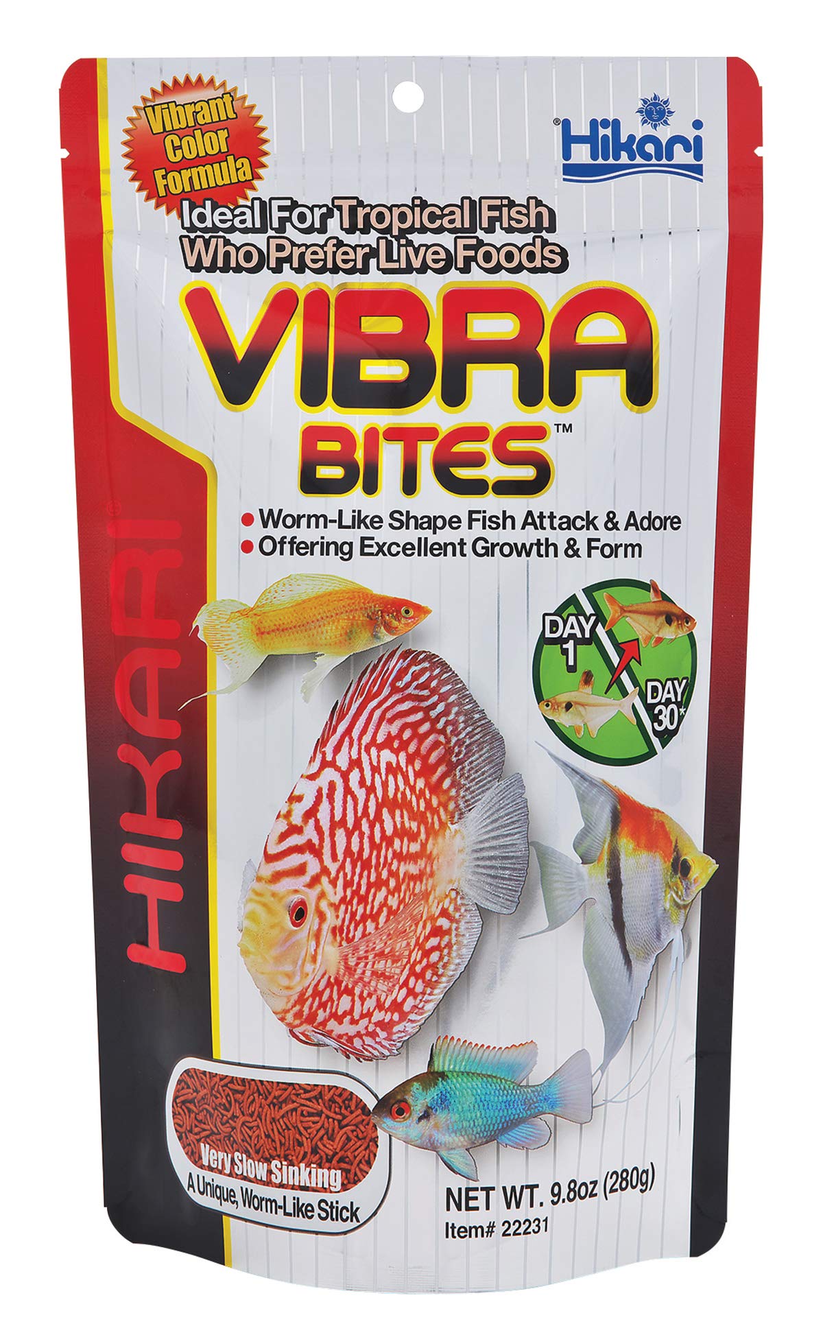 Hikari Vibra Bites bottle pour shows easy feeding and portion control