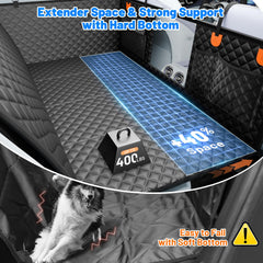 HikeSeptPals truck dog seat cover hard bottom demonstrates sturdy support for large dogs