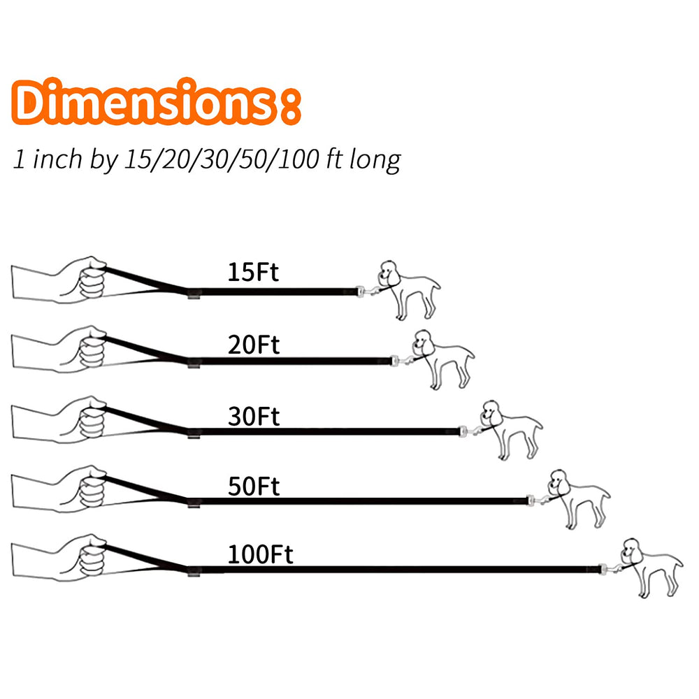 Hi Kiss HIKISS long dog leash 100ft outdoor walk for greater freedom and control.