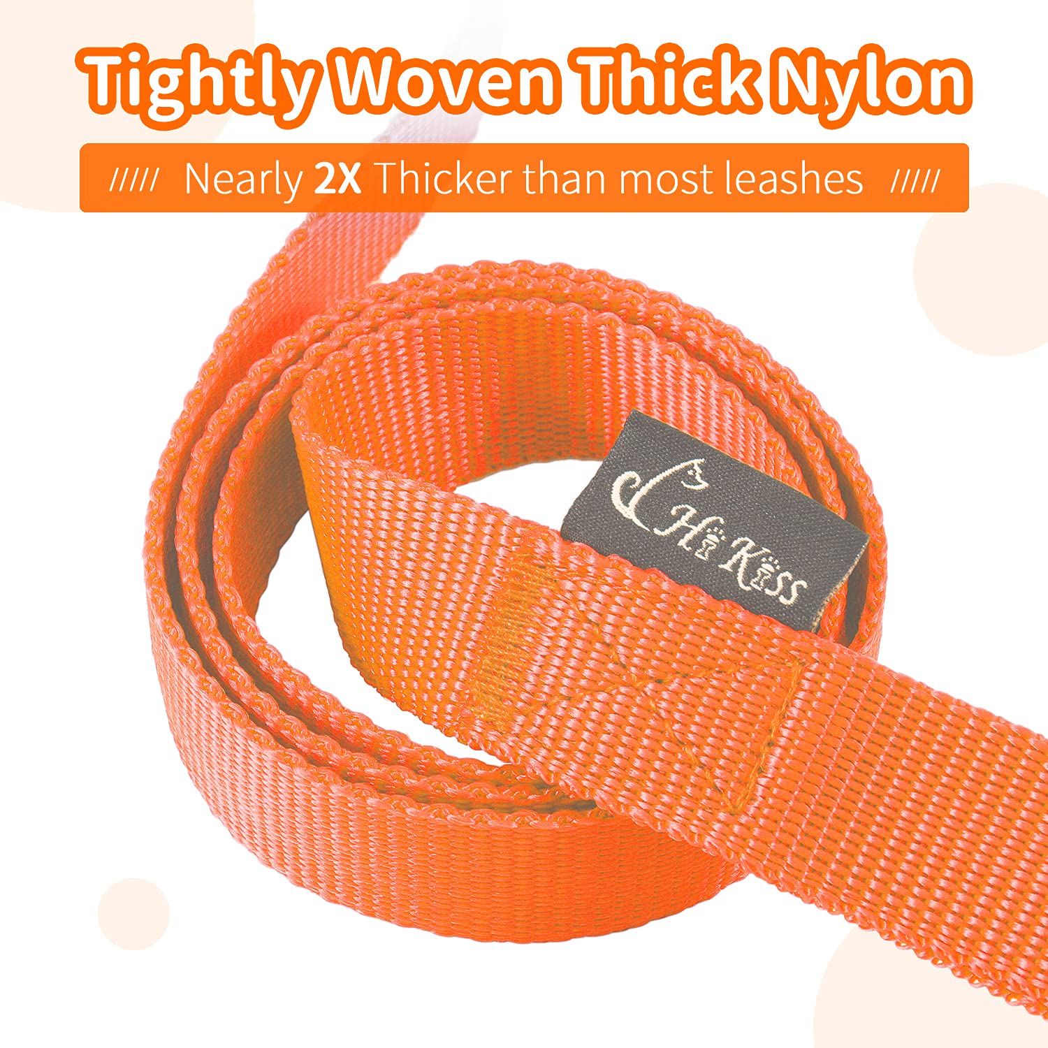 Hi Kiss HIKISS long dog leash 15ft padded handle close-up.