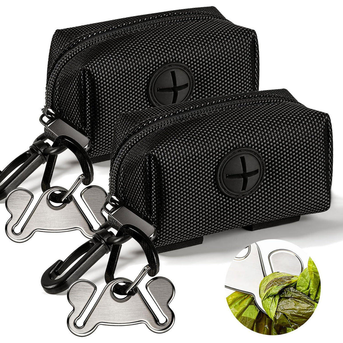 Hilihali dog poop bag dispenser in soft fabric for hands-free walks