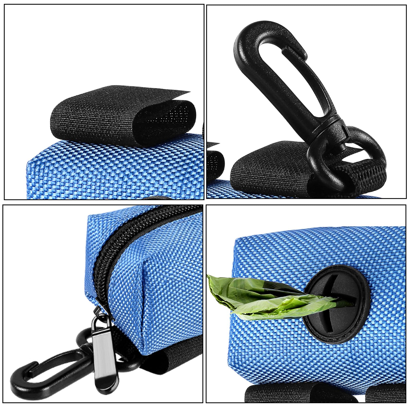 Hilihali black dispenser, side view with leash clip.