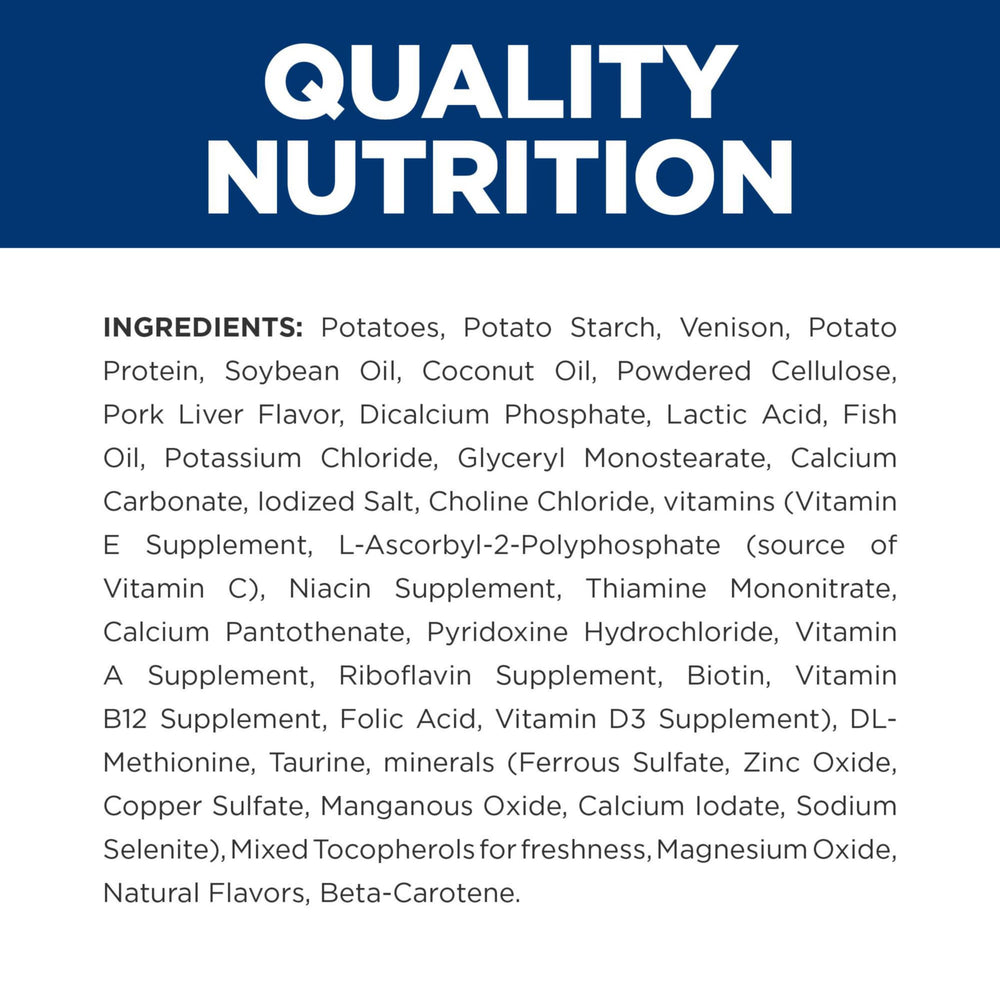 Hill's Prescription Diet d/d free-from soy panel image emphasizing soy-free option for pets