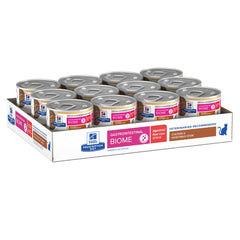 Hill's Prescription Diet GI Biome Stress chicken stew can closeup showing convenient packaging.