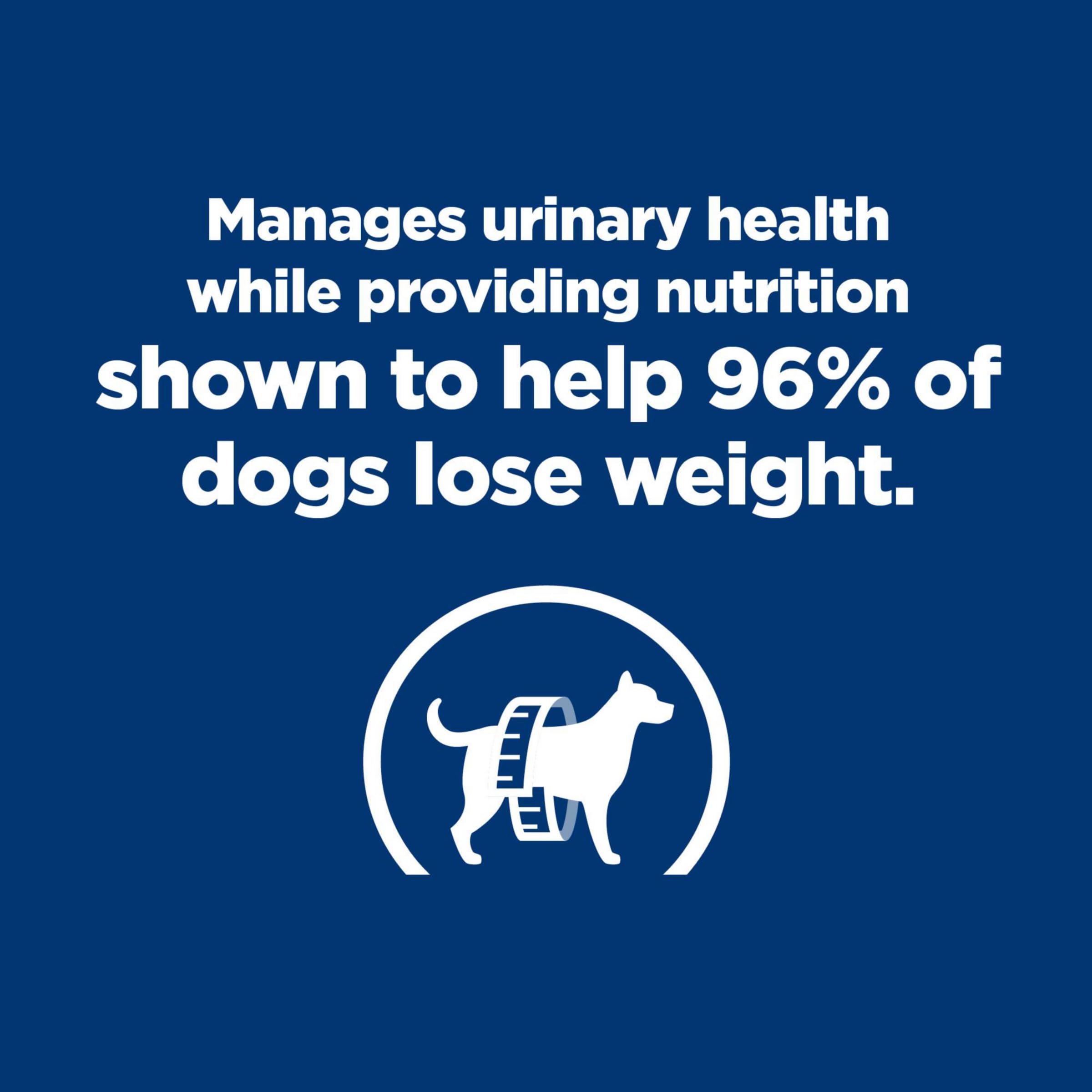 Hill's Prescription Diet c/d Multicare + Metabolic kibble close-up highlights urinary-health formulation for weight support.