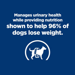 Hill's Prescription Diet c/d Multicare + Metabolic kibble close-up highlights urinary-health formulation for weight support.