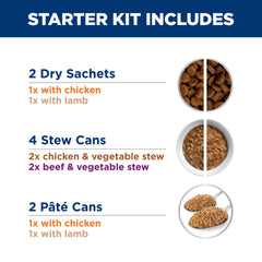 Hill's k/d dry lamb 5.25 oz bag emphasizing balanced minerals for kidney care.