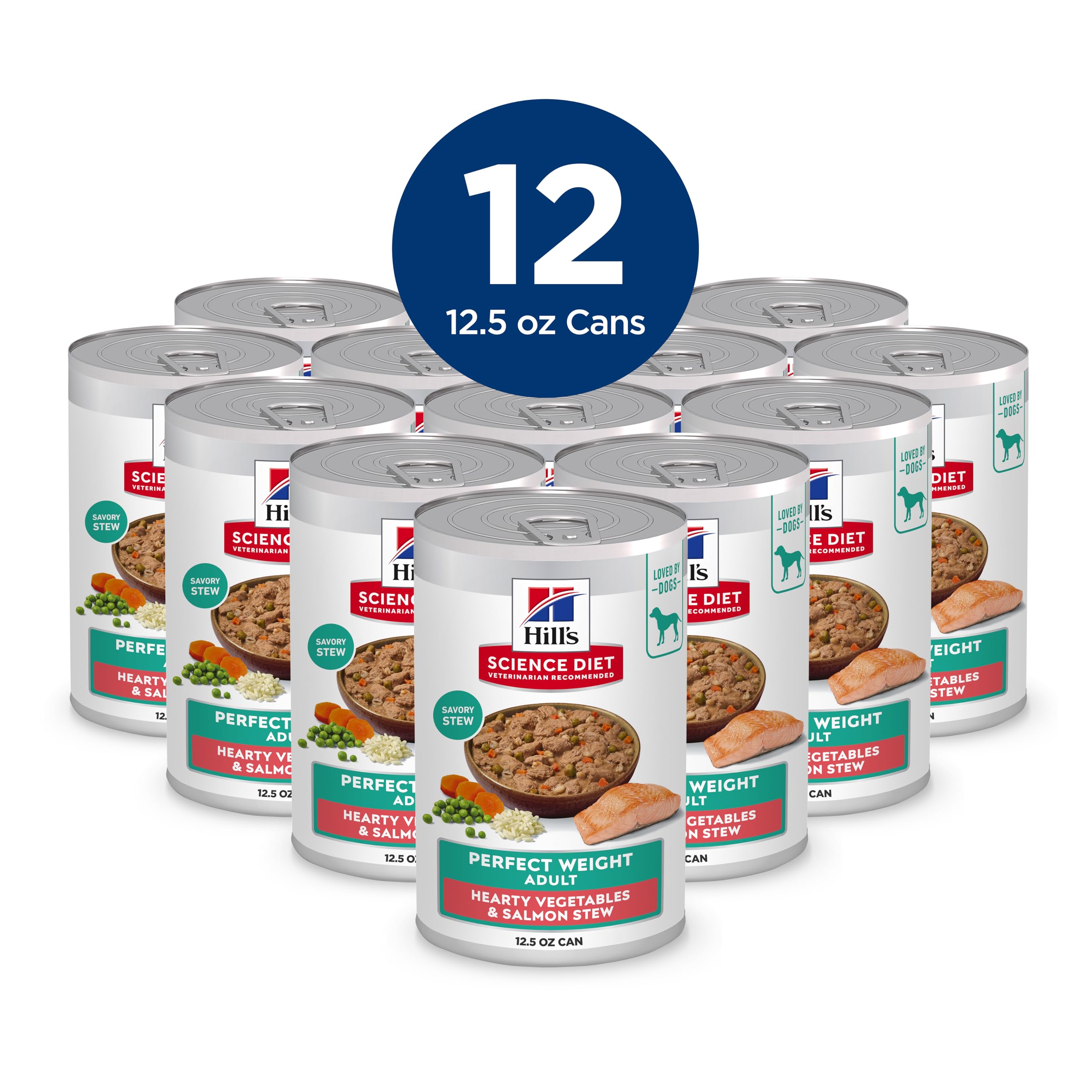 Hill's Science Diet serving bowl with salmon stew, ideal for weight maintenance