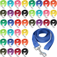 Hillban bulk dog leash set with 36 multicolor leashes for safe daily walks and training.