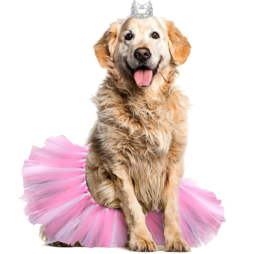 Hillban dog tutu skirt in rose red for charming photos