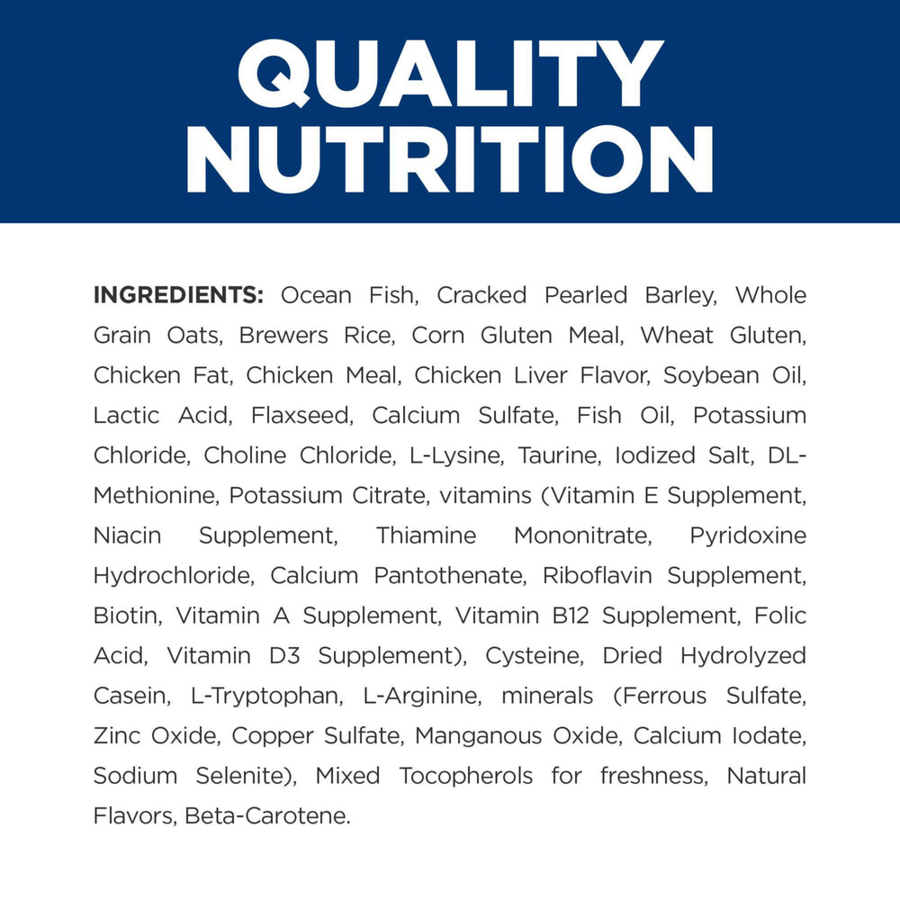 Full bowl of Ocean Fish flavored Hill's c/d Multicare for adult cats