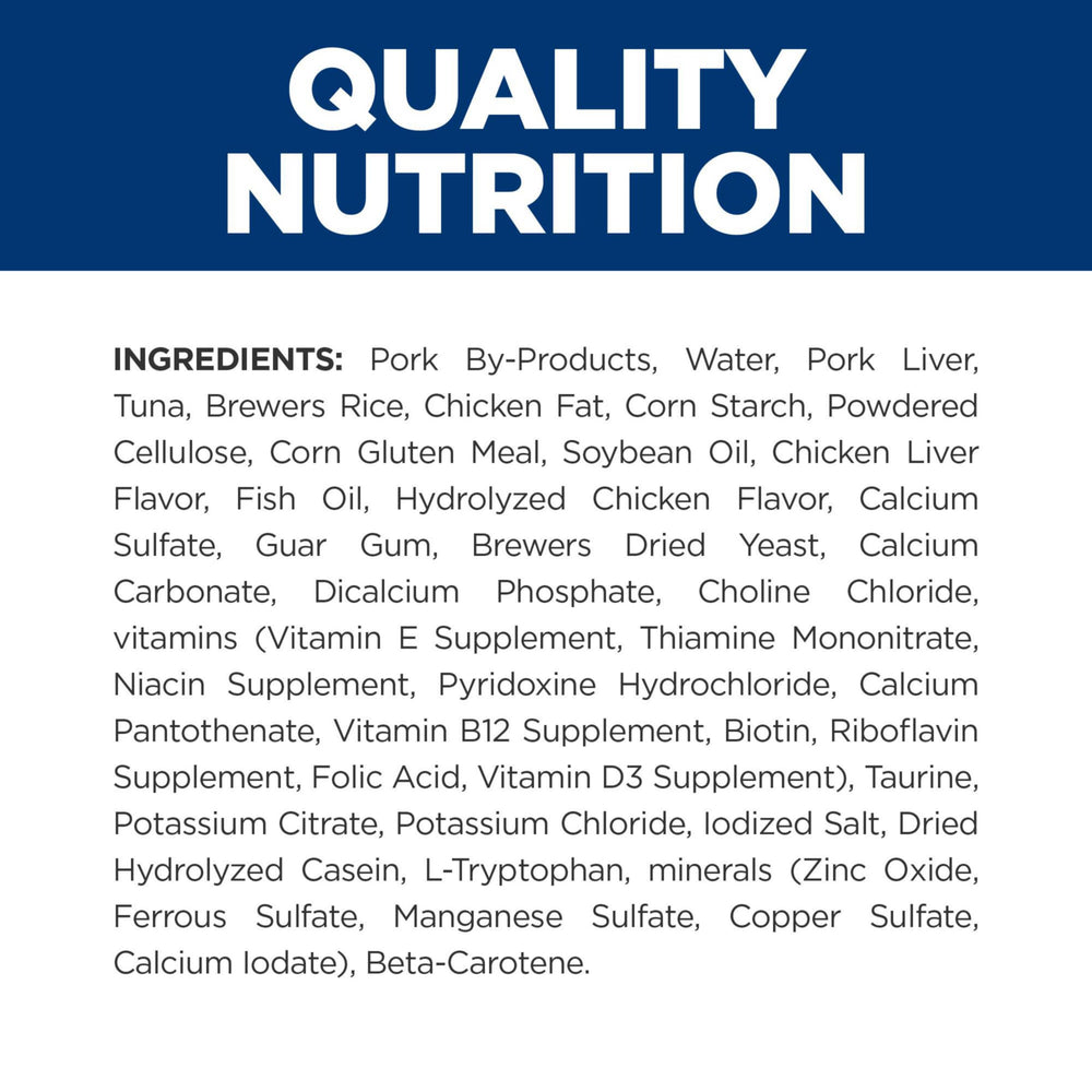 Hill's Prescription Diet c/d Multicare Stress Tuna cans closeup with label details