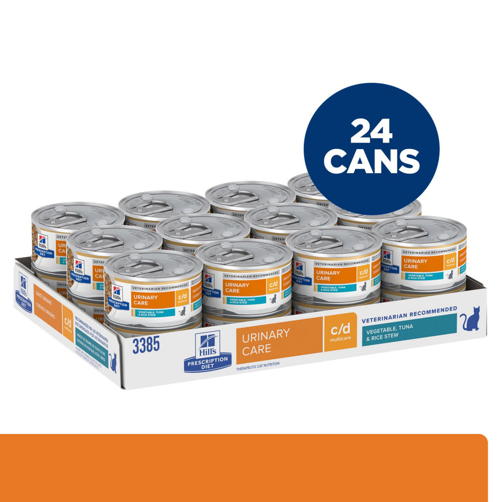 Hill's Prescription Diet CD Multicare tuna-vegetable stew served in bowl helps hydration and taste.