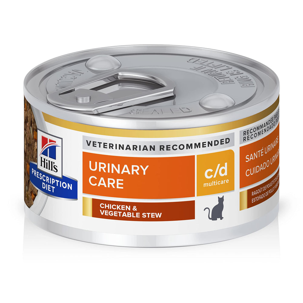 Hill's c/d Multicare urinary care chicken stew can support urinary health in cats