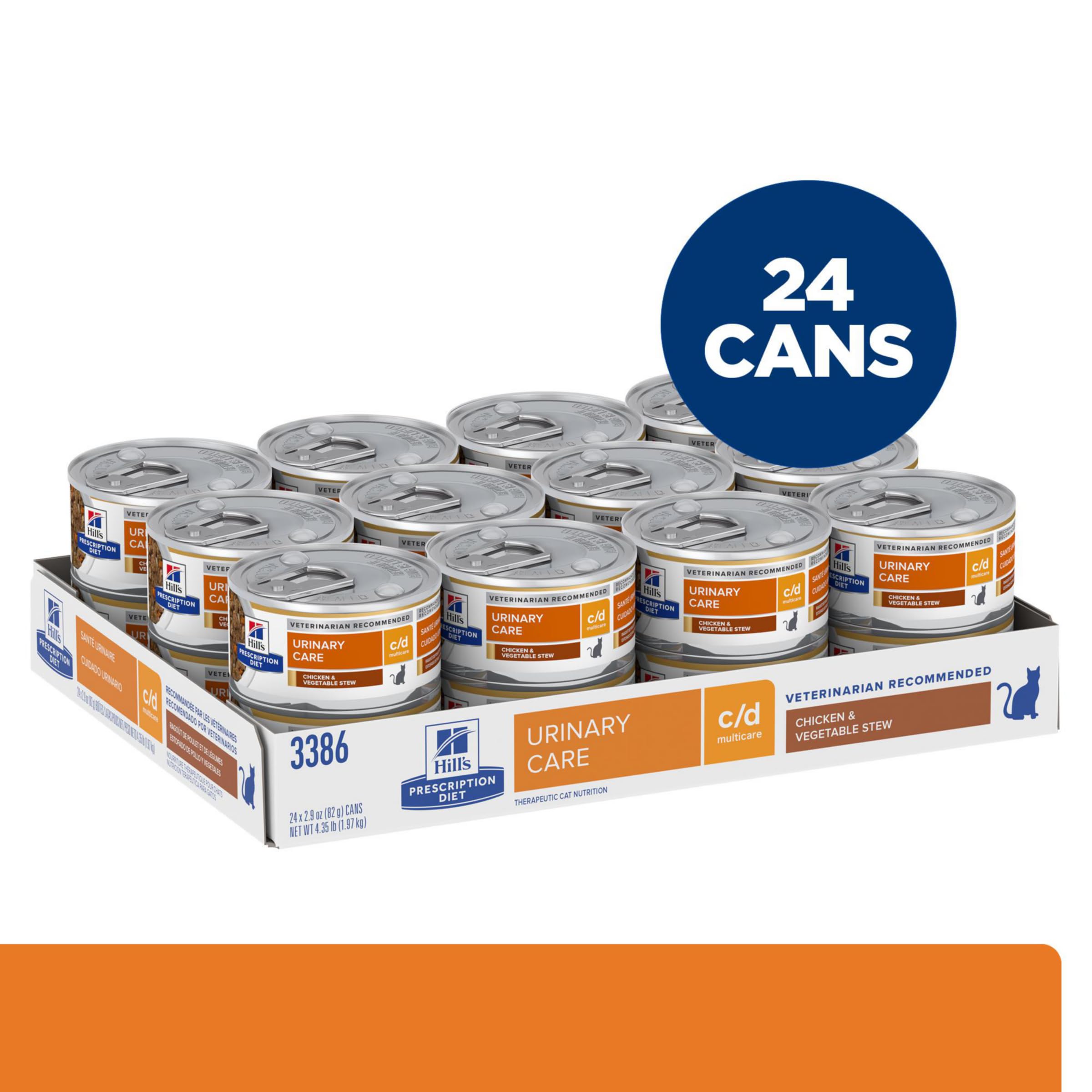 Close-up of Hill's c/d Multicare urinary care chicken stew showing tender meat