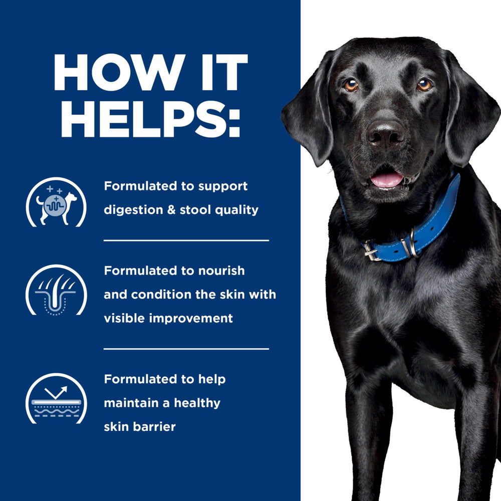 Hill's Prescription Diet d/d formulation developed by veterinarians and nutritionists.