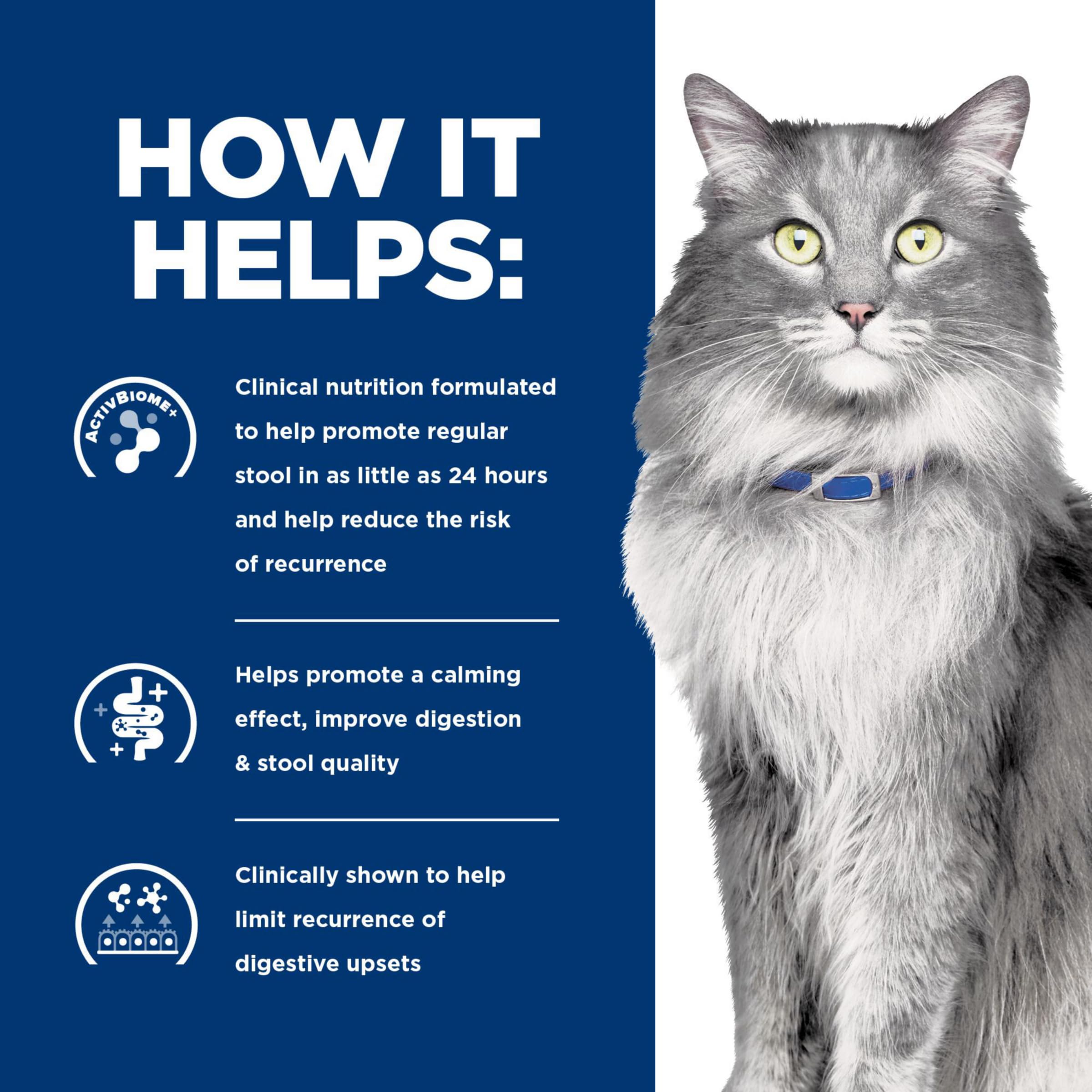Hill's GI Biome Stress omega-3 emphasis supports skin and gut health.