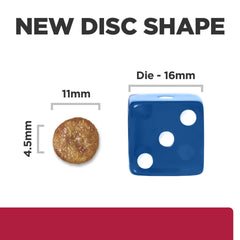 Hill's Prescription Diet h/d heart care kibble form shows uniform pieces for daily feeding.