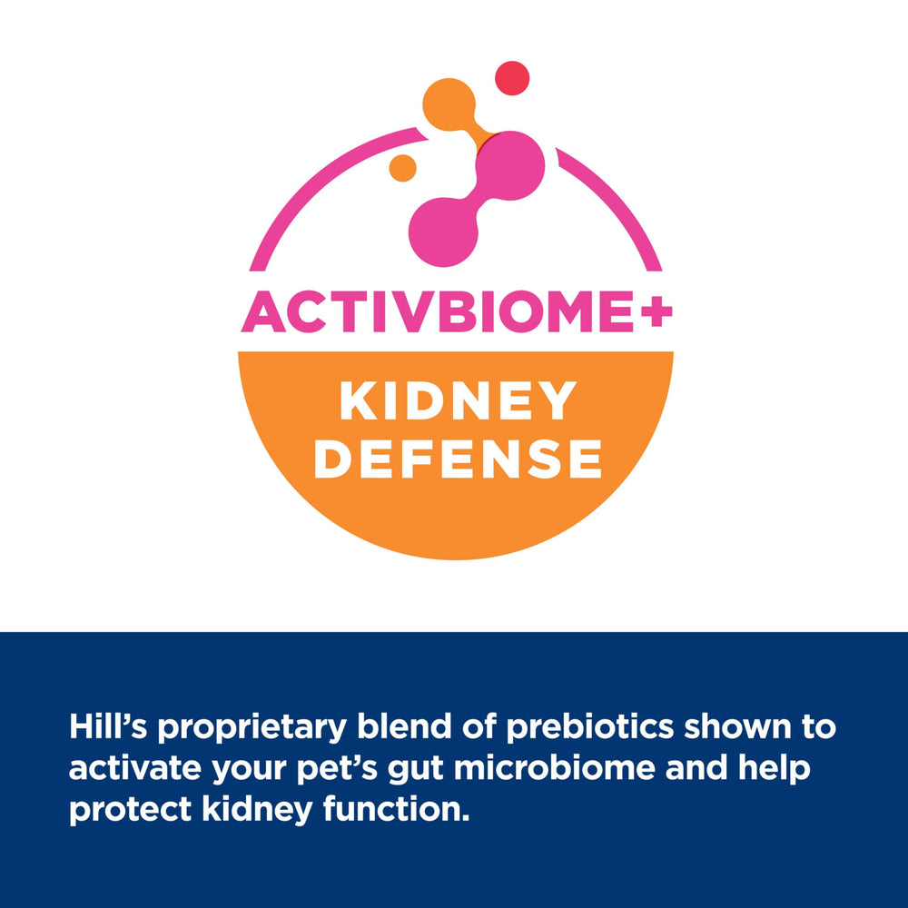 Hill's k/d formula with reduced phosphorus and sodium for kidney-friendly nutrition.