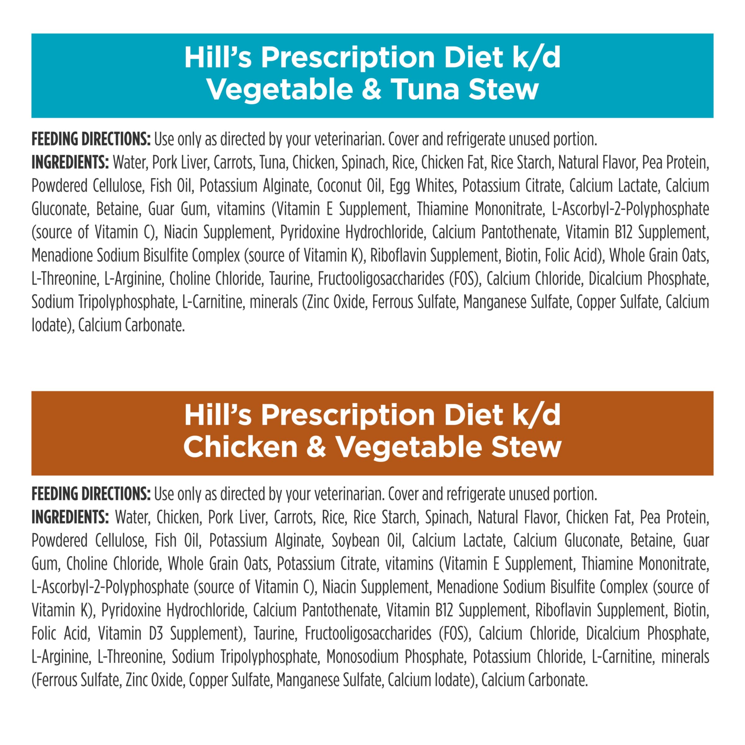 Hill's Prescription Diet k/d stew texture close-up with bite-sized chunks in gravy
