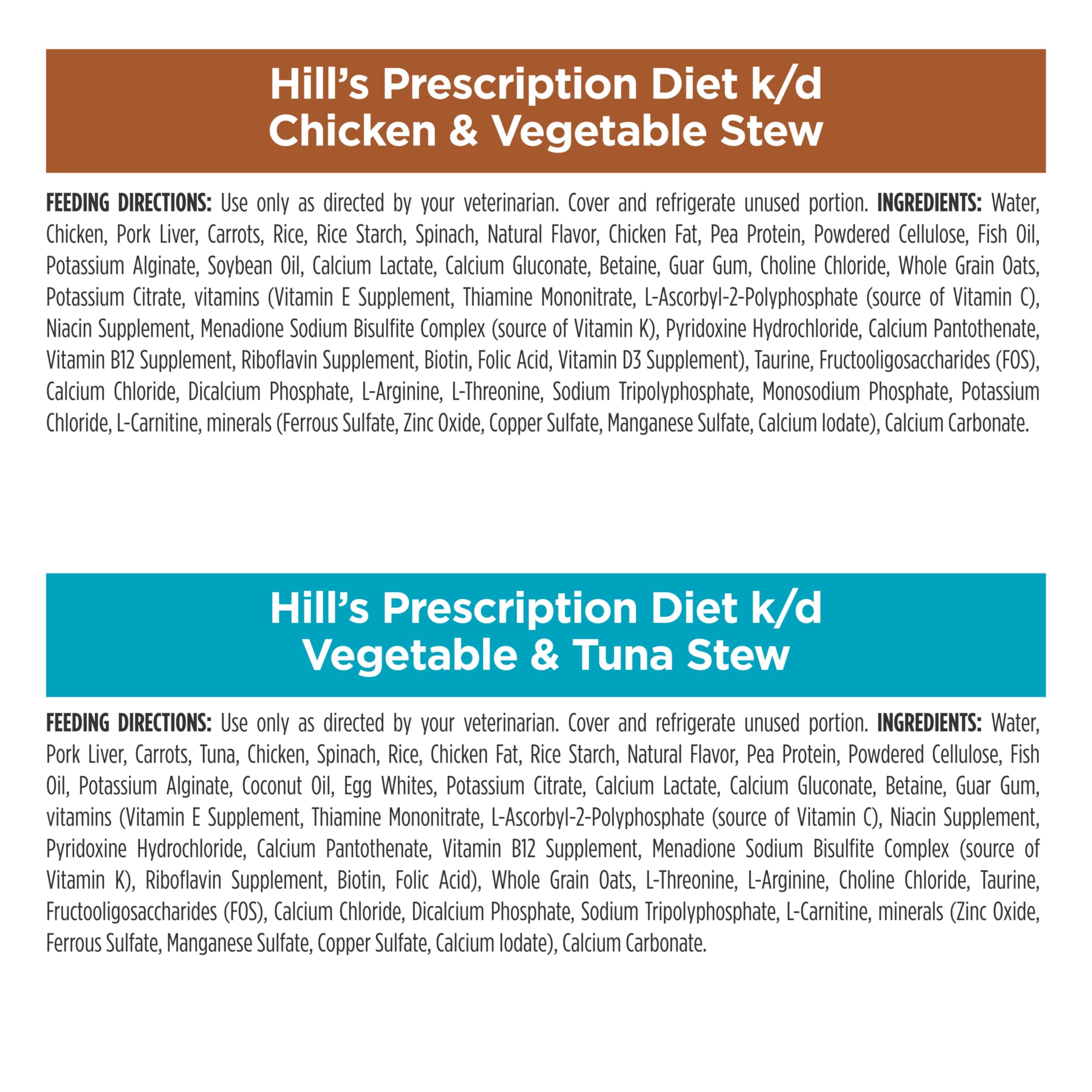 Hill's k/d vegetable and tuna stew can add texture to meals
