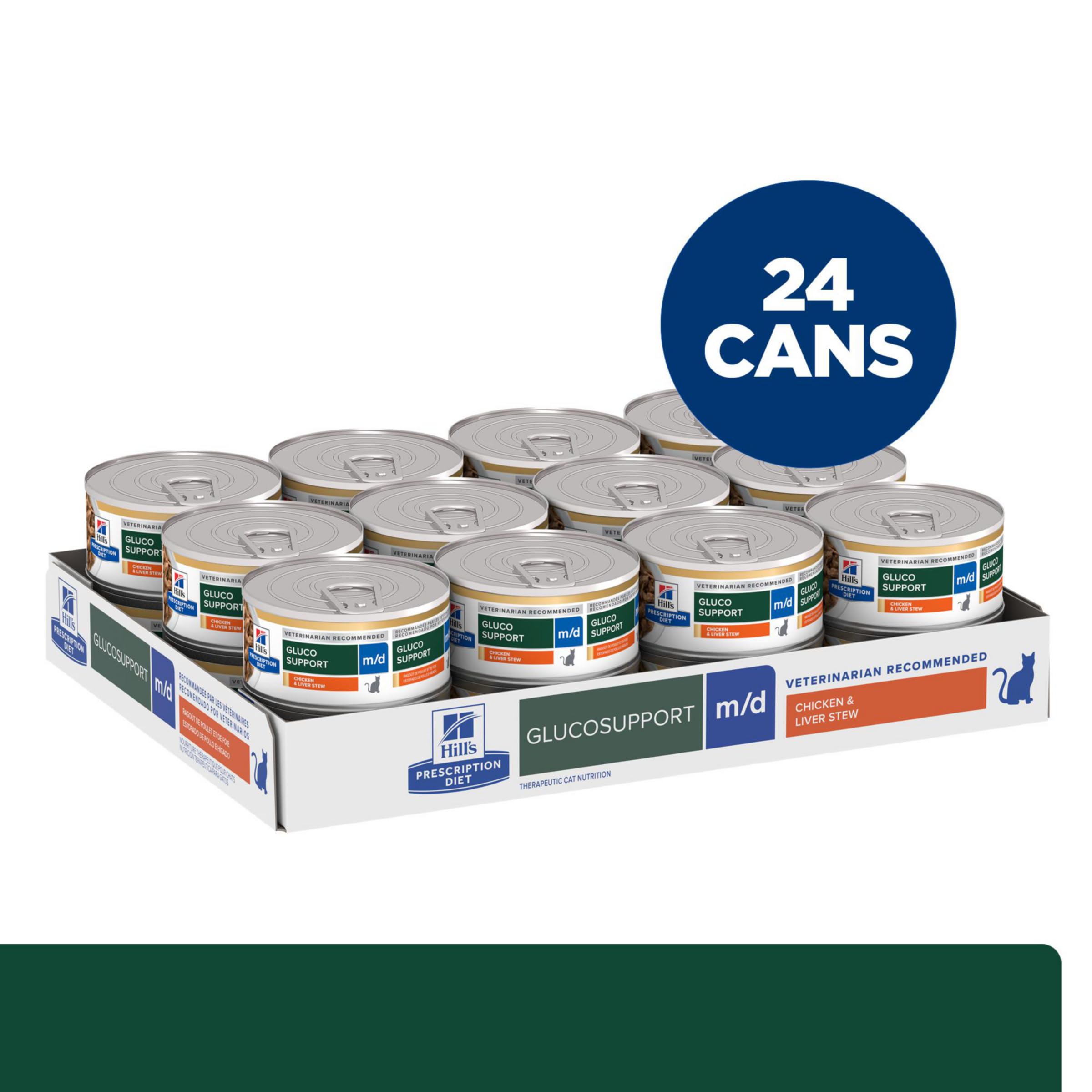 Hill's m/d GlucoSupport serving-bowl highlights palatable stew for cats