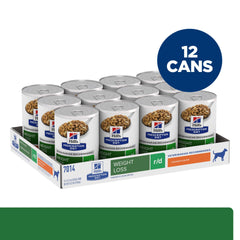 Hill's Prescription Diet r/d weight reduction cans pack on shelf