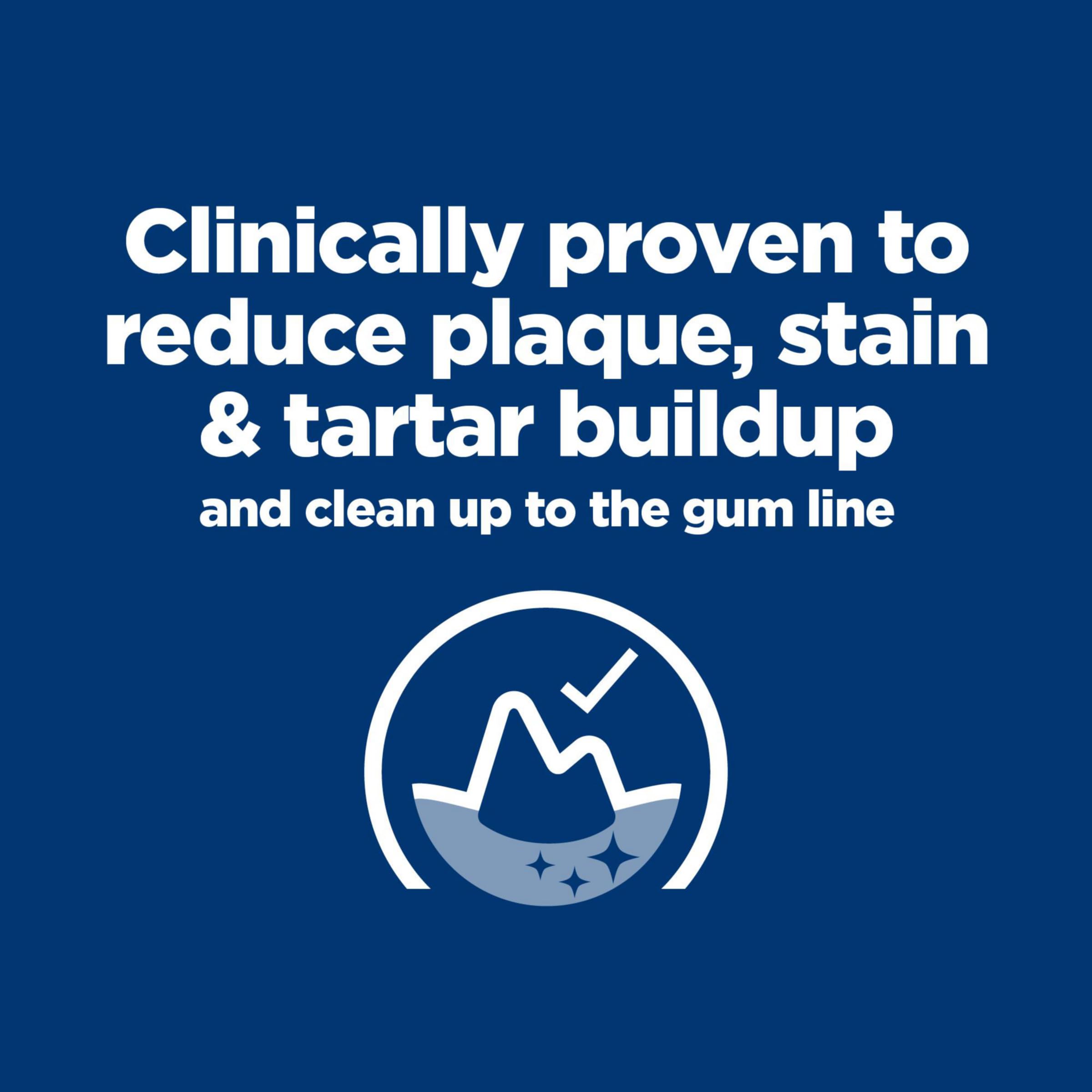 Hill's Prescription Diet t/d dental care kibble close-up highlights cleaning-ready texture