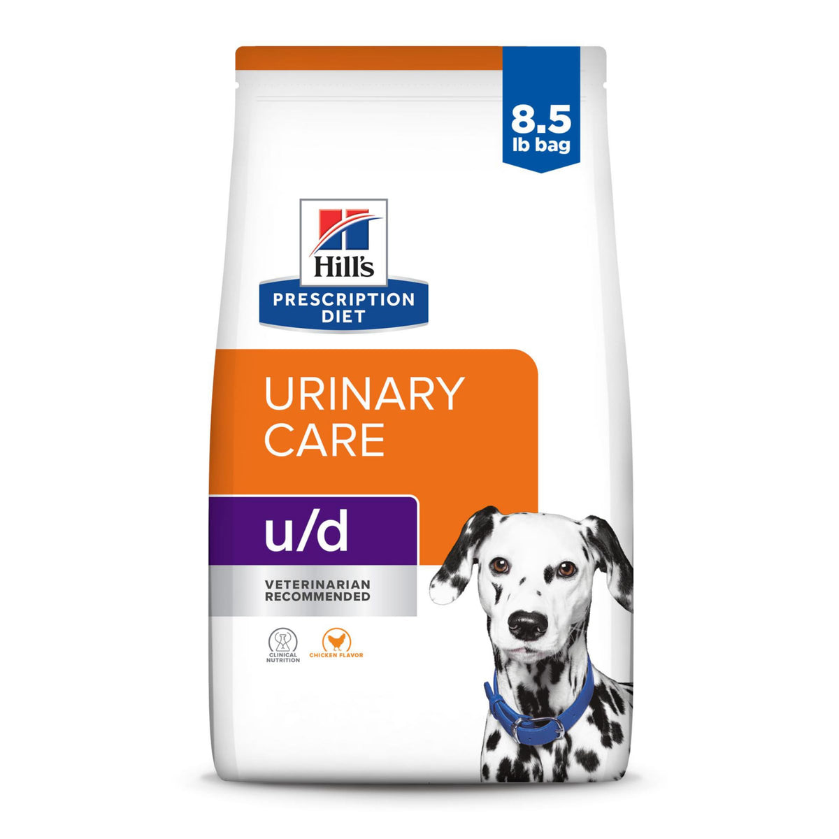 Hill's Prescription Diet u/d urinary care dog food bag front view supporting bladder health