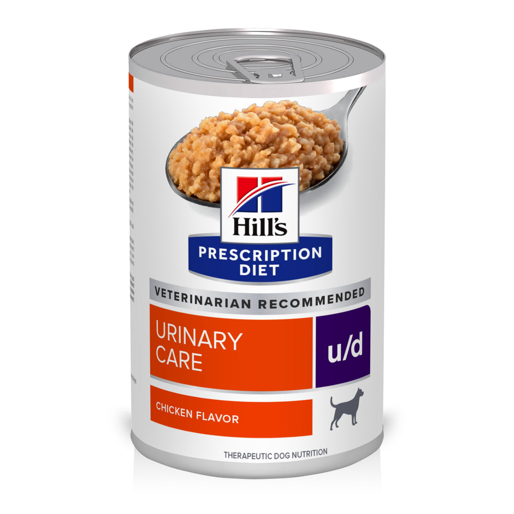 Hill's Prescription Diet u/d wet dog food can with chicken supports bladder health