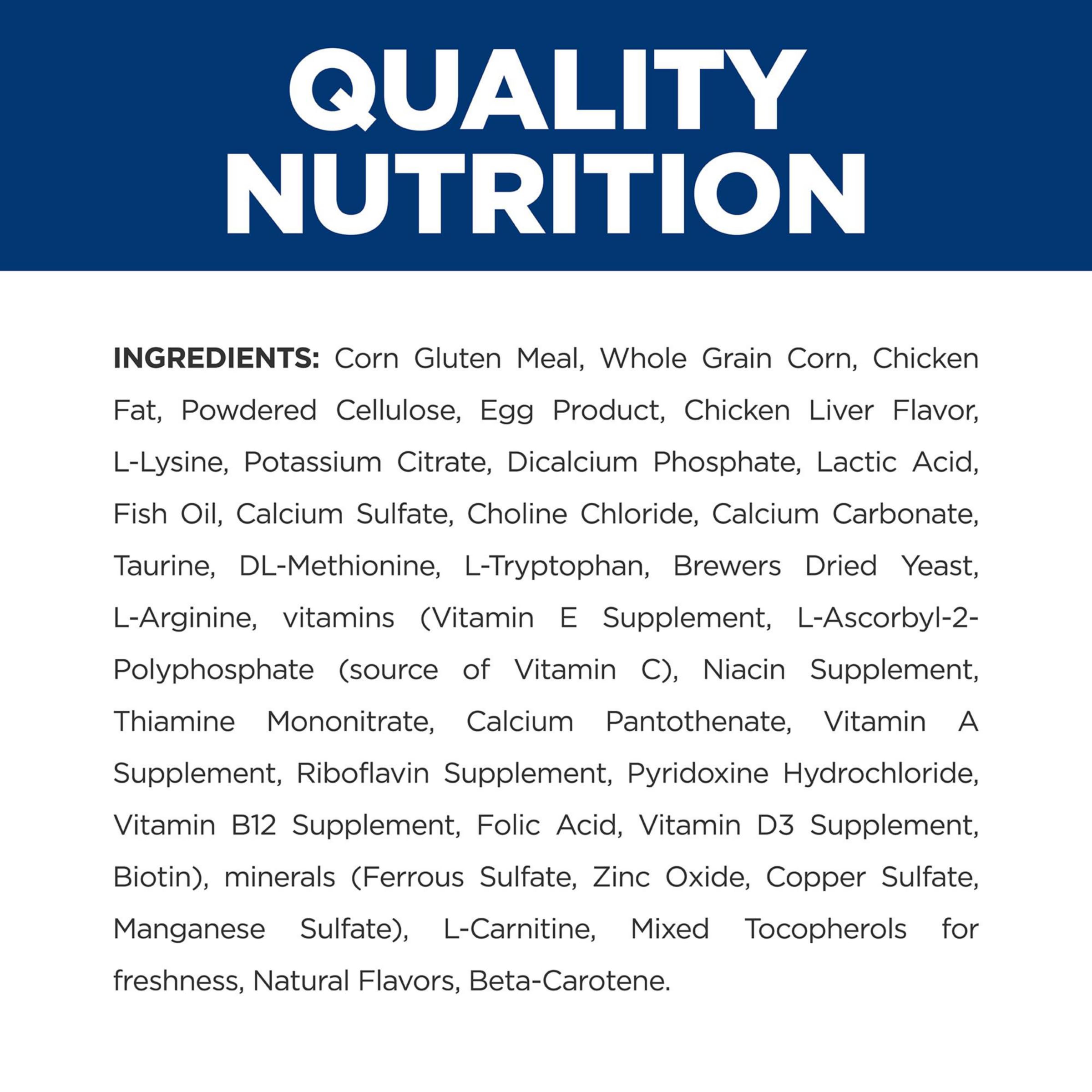 Hill's Prescription Diet y/d dry cat food packaging emphasizing USA-made ingredients.
