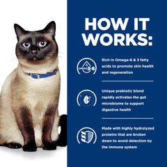 Kibble close-up highlights hypoallergenic protein texture in Hill's z/d.