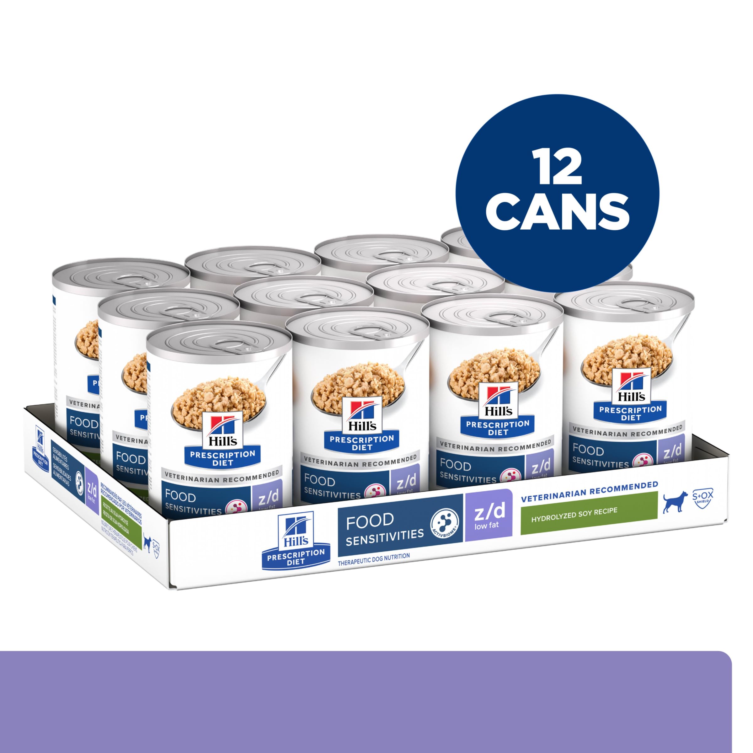 Hill's z/d Low Fat dog wet food served in a bowl highlights texture and digestibility