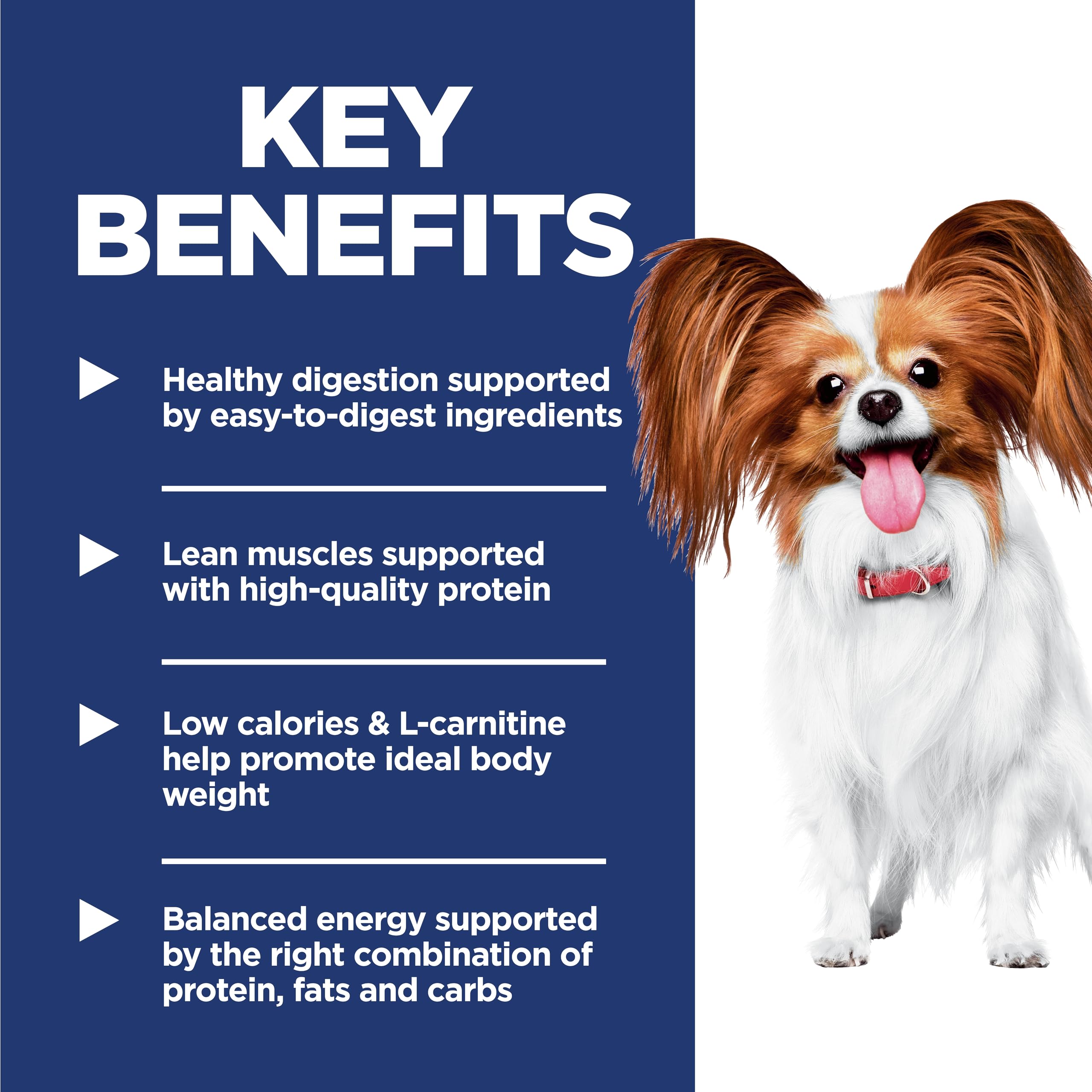 Hill's Science Diet Adult 1-6 Light bowl emphasizes controlled energy for less active dogs