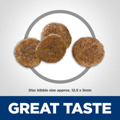 Hill's Science Diet kibble in bowl demonstrates lean muscle-supporting nutrition for adult dogs.
