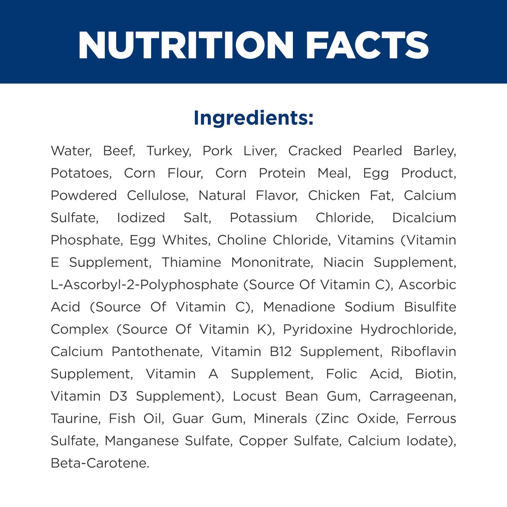 USA-made badge on Hill's Science Diet beef minced cat food can.