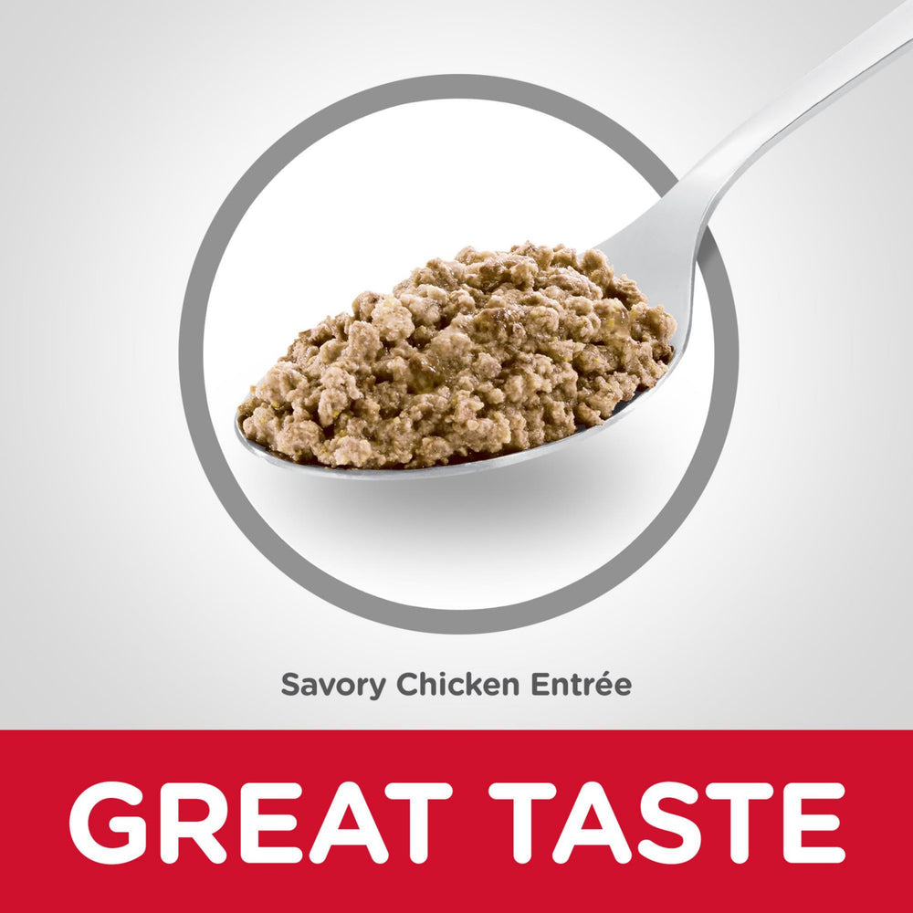 Hill's Science Diet Chicken Minced USA-made badge on the can.