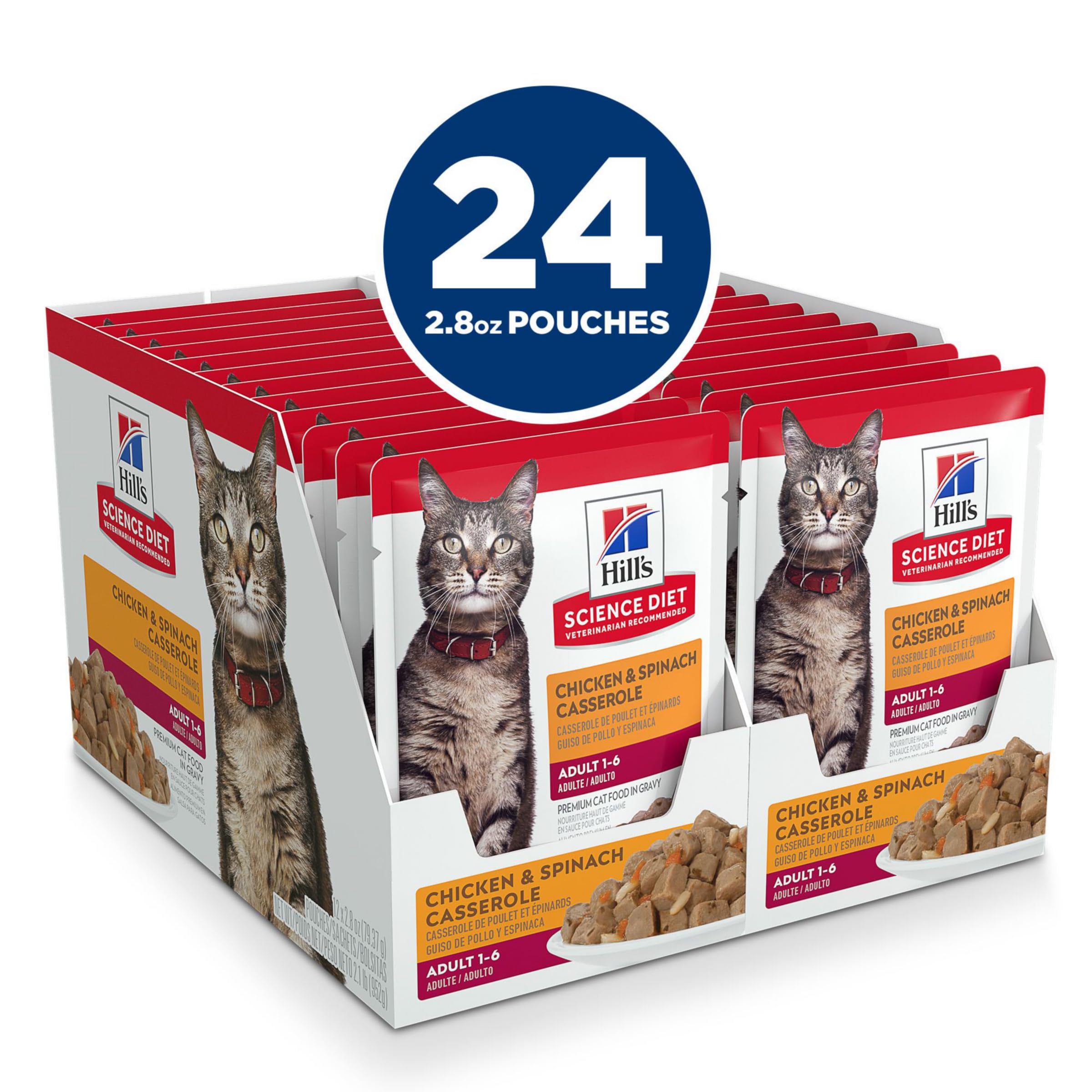 Hill's Science Diet Adult 1-6 wet cat food pouch open and ready to serve