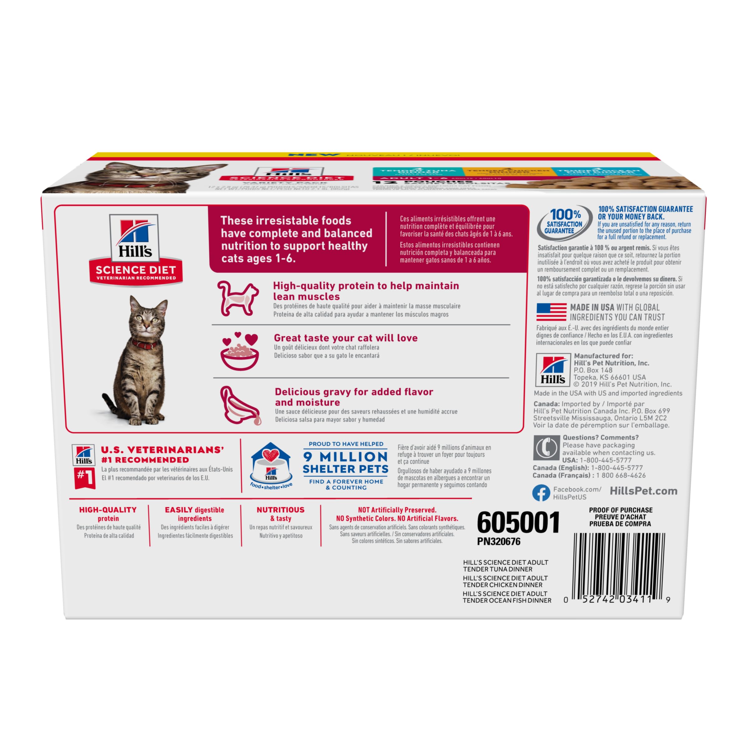 Hill's Science Diet tuna pouch variety pack — appealing texture for picky eaters