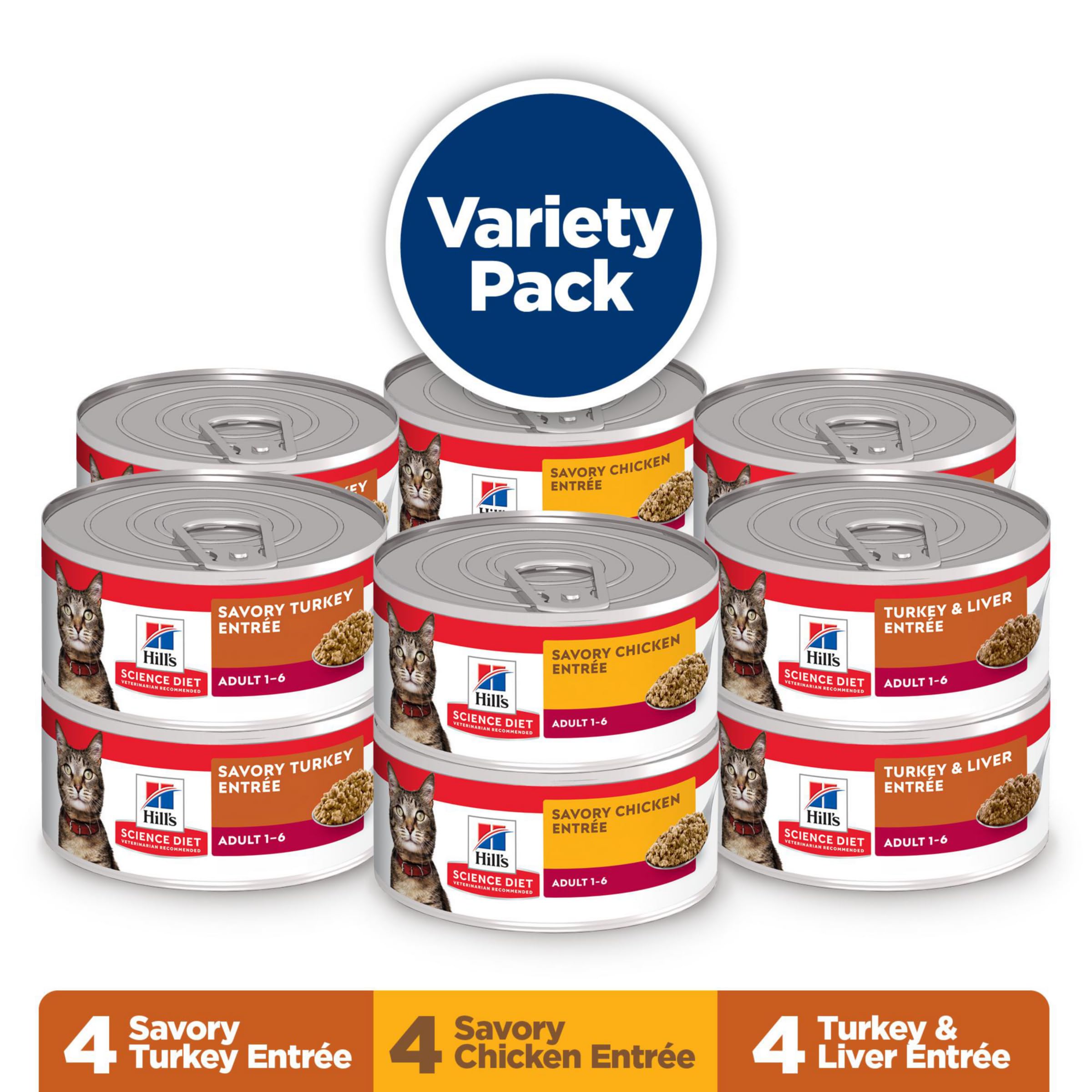 Hill's Science Diet savory chicken cans support lean muscles.