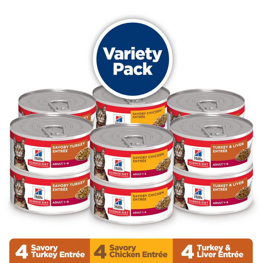Hill's Science Diet savory chicken cans support lean muscles.