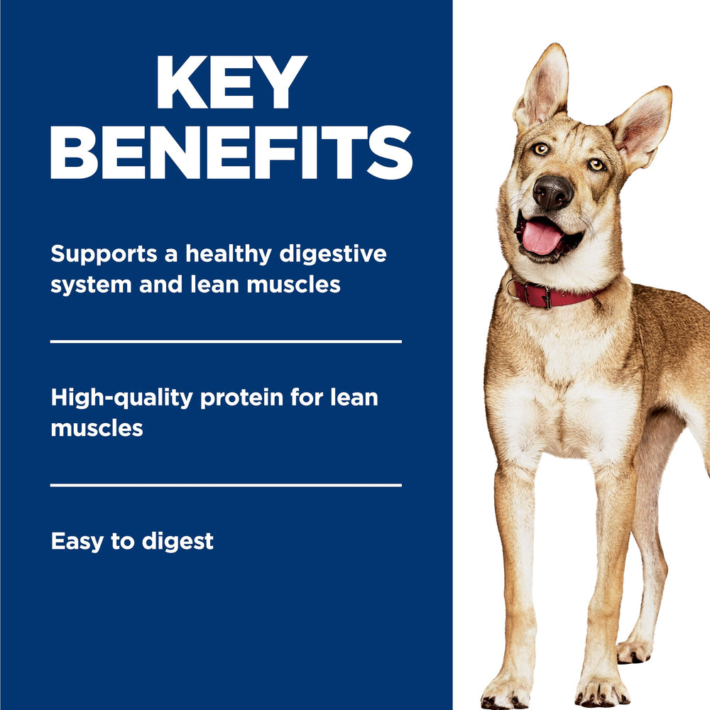 Hill's Science Diet Adult 1-6 Beef & Vegetables ingredients close-up, showcasing easily digestible components.