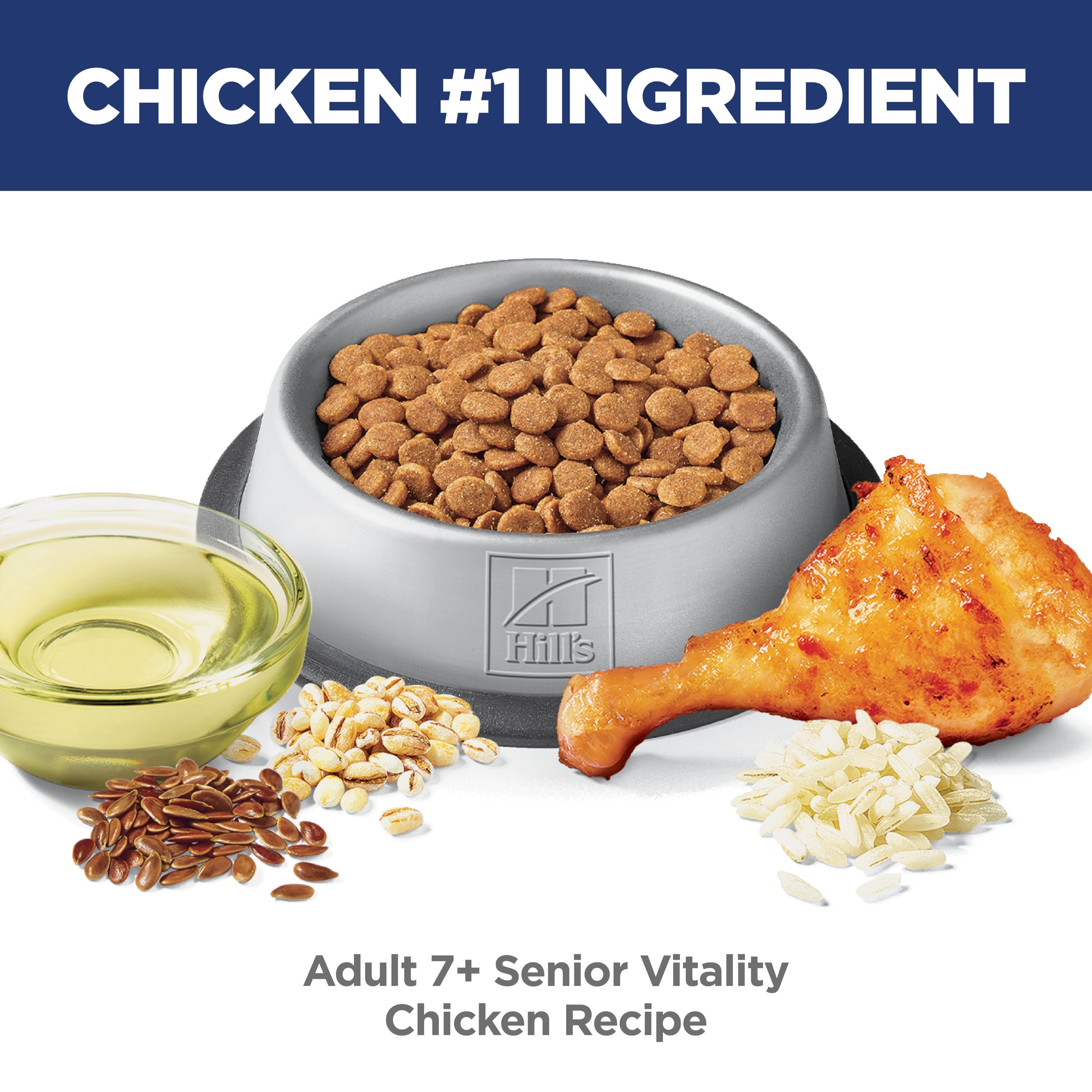 Hill's Science Diet ingredients highlight natural chicken and rice as primary components.