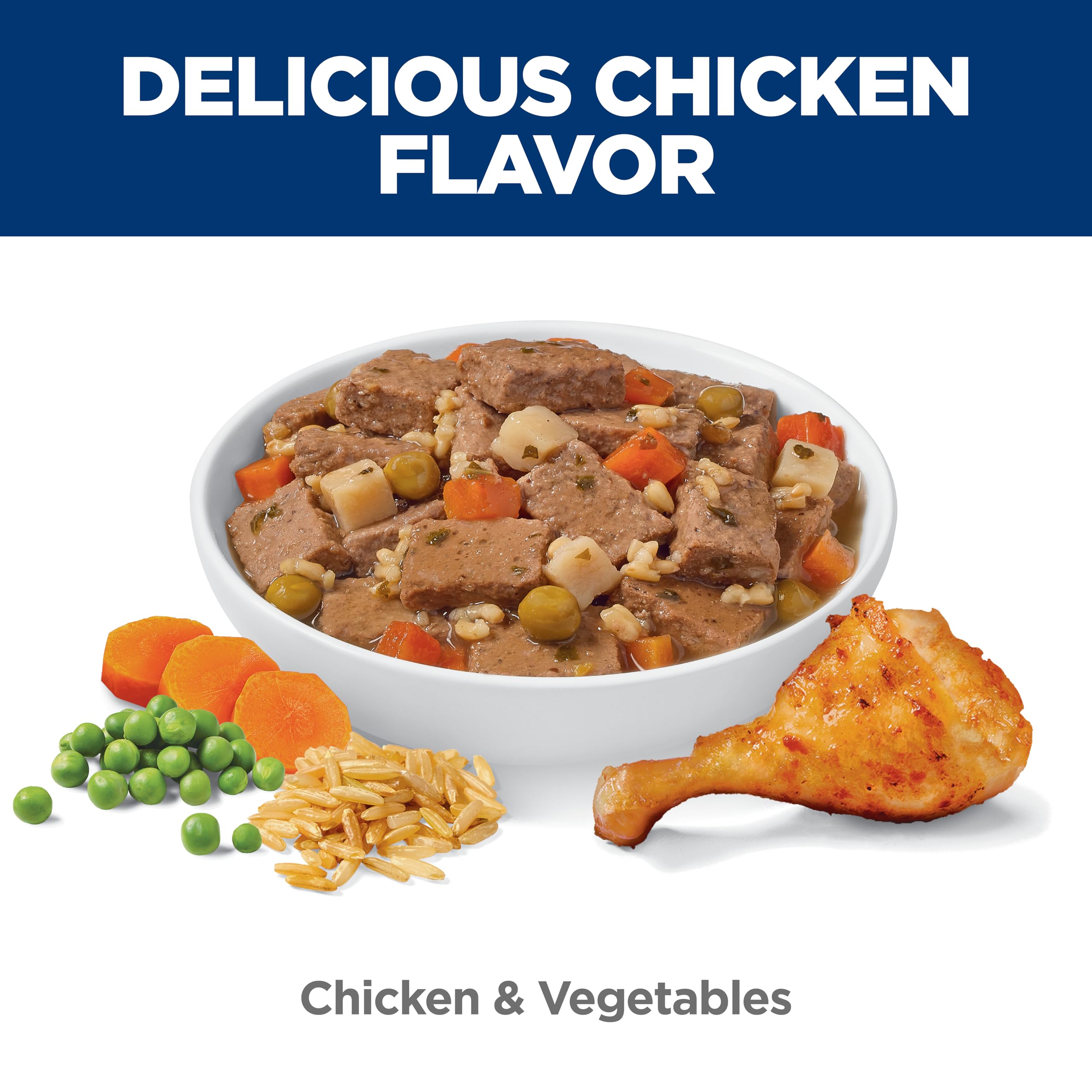 Hill's Science Diet Adult 7+ Savory Stew gravy close-up highlights palatability and moisture.