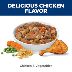 Hill's Science Diet Adult 7+ Savory Stew gravy close-up highlights palatability and moisture.