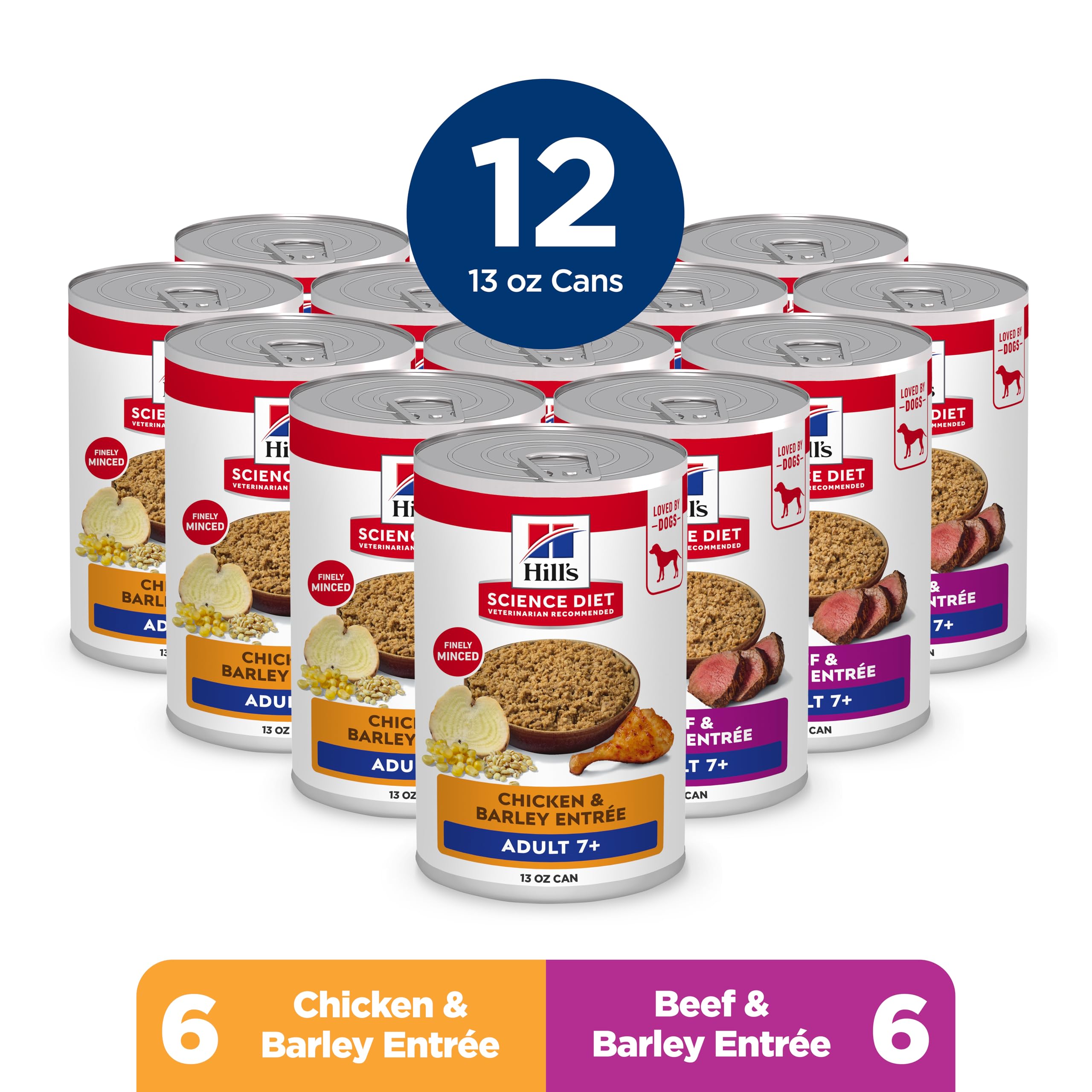 Hill's Science Diet adult 7+ wet dog food beef can for daily meals