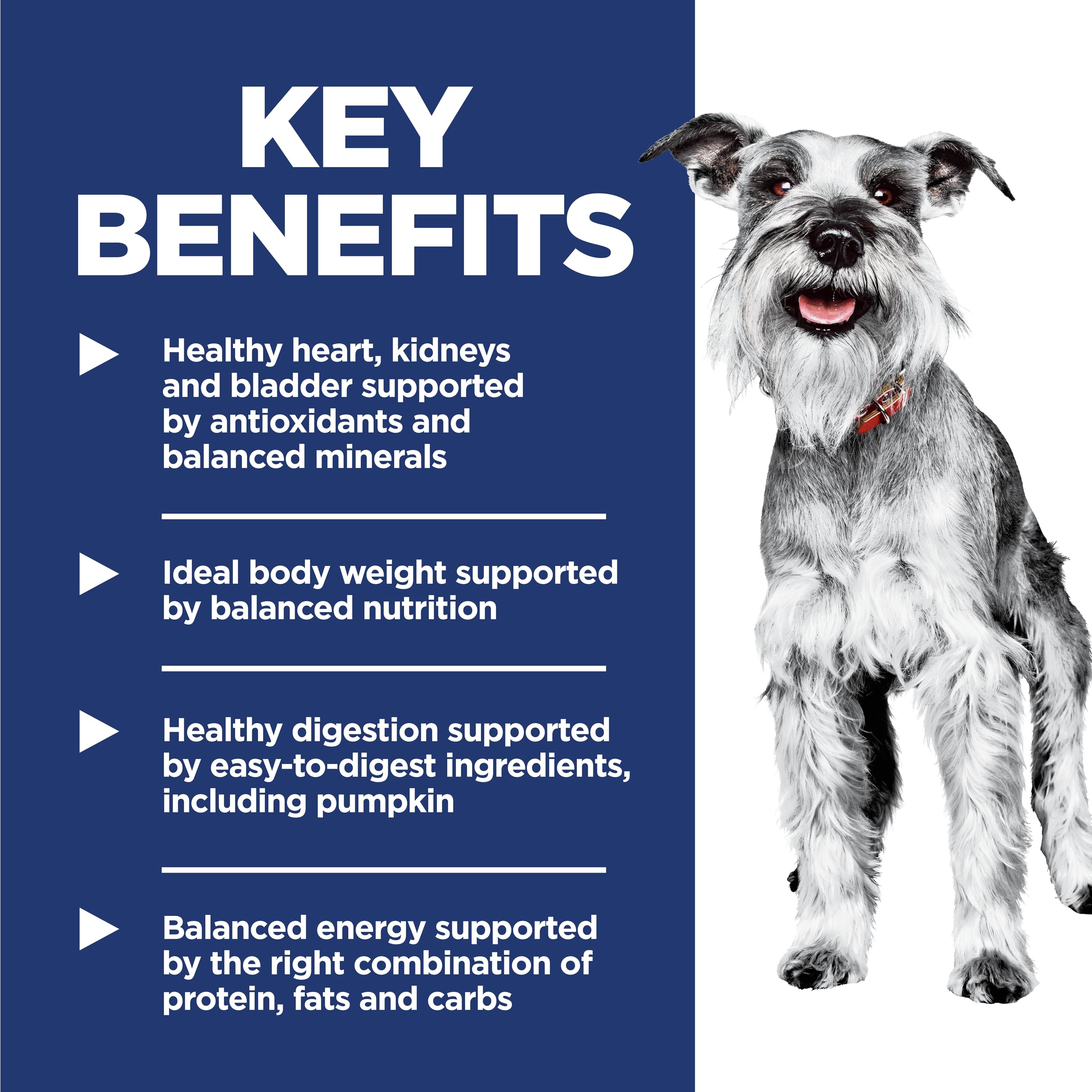 Hill's Science Diet nutrition panel highlights balanced minerals for heart and kidney health