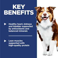 Barley and rice kibble in Hill's Science Diet 7+ formula promotes comfortable digestion